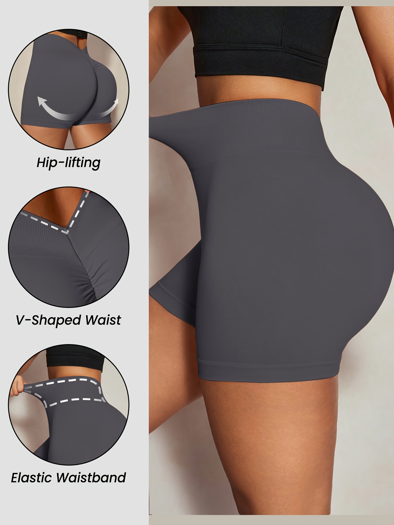 Short Deportivo En Gris Oscuro - Imagen 3